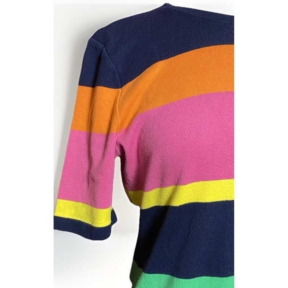 VTG Lauren by Ralph Lauren Dress Women Large Multi stripes, Casual Preppy - Picture 3 of 7